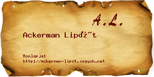 Ackerman Lipót névjegykártya